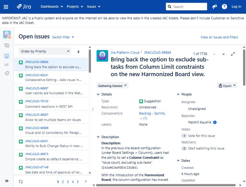Інтерфейс Jira